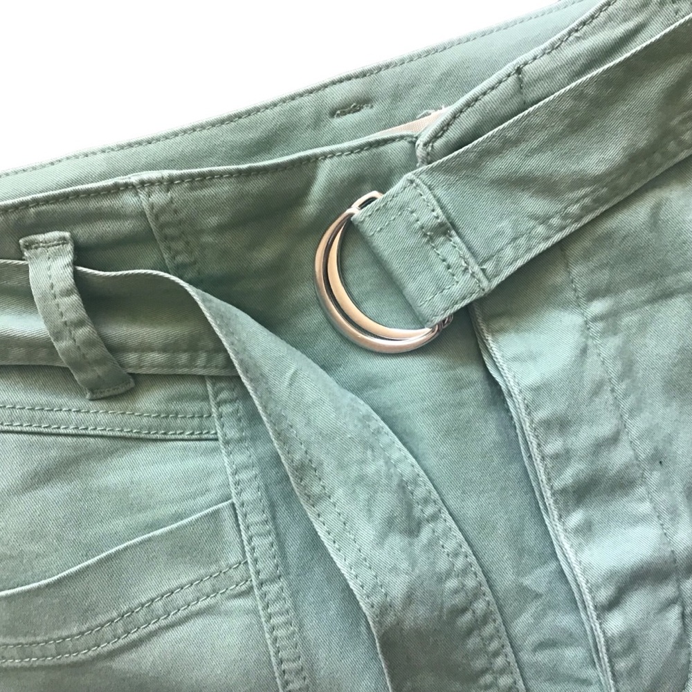Happy Nature Pants Green Button Front Loop Belt P… - image 4